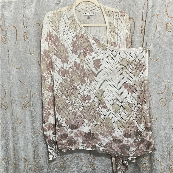 Knox Rose Women's Floral Knit Cardigan - Picture 3 of 8